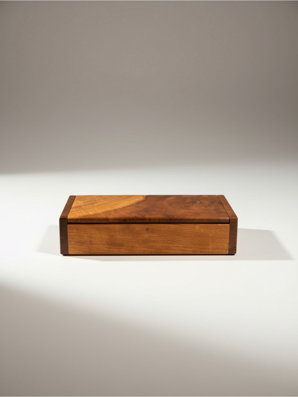 Wooden Valet Box for Men - Natural Brown